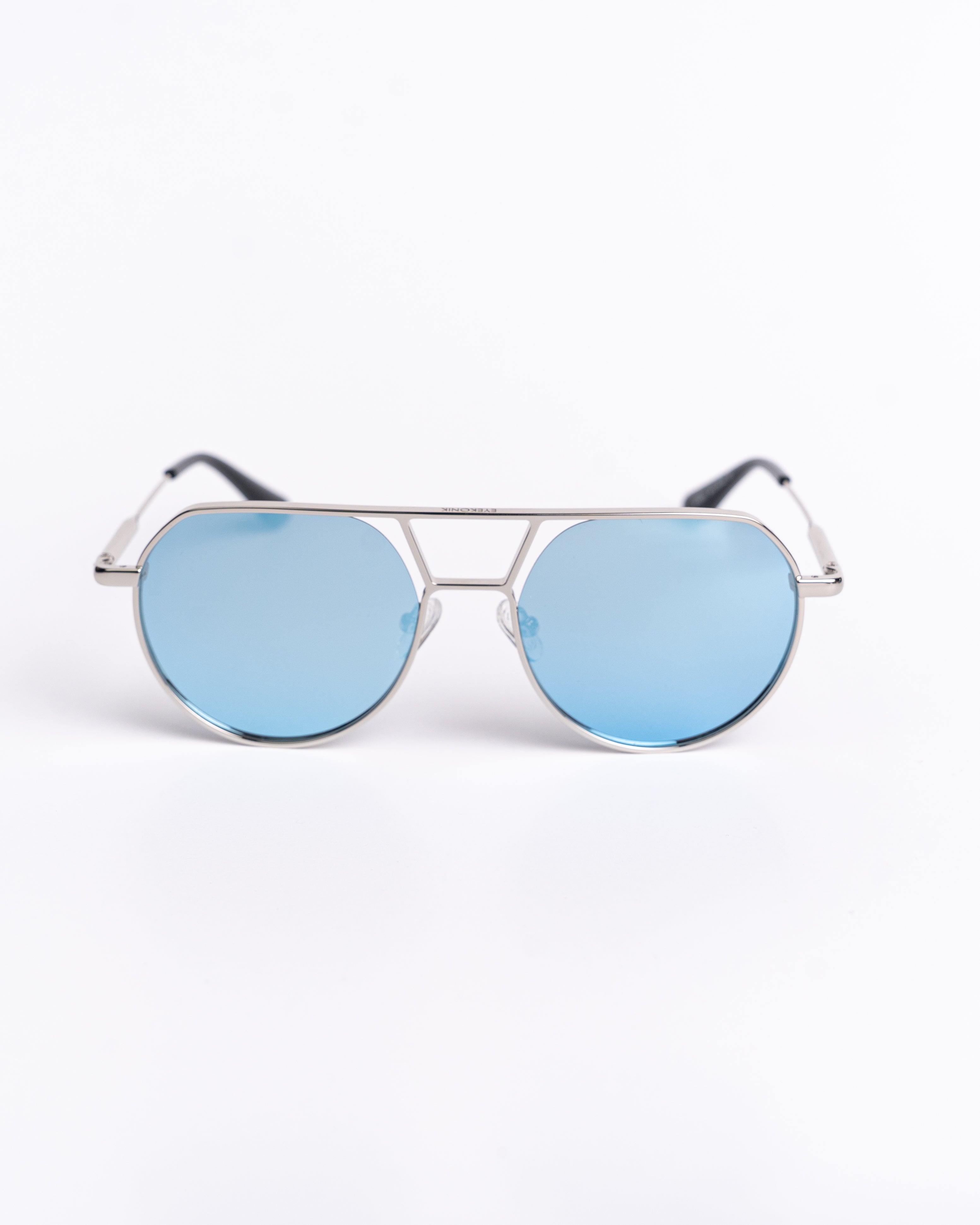 Enzo | Silver / Blue Mirrored Lense