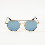 Enzo | Gold / Blue Mirrored Lense