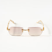 Yoav | White Marble / Pink Lense