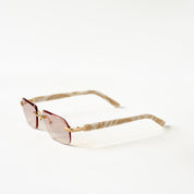 Yoav | White Marble / Pink Lense