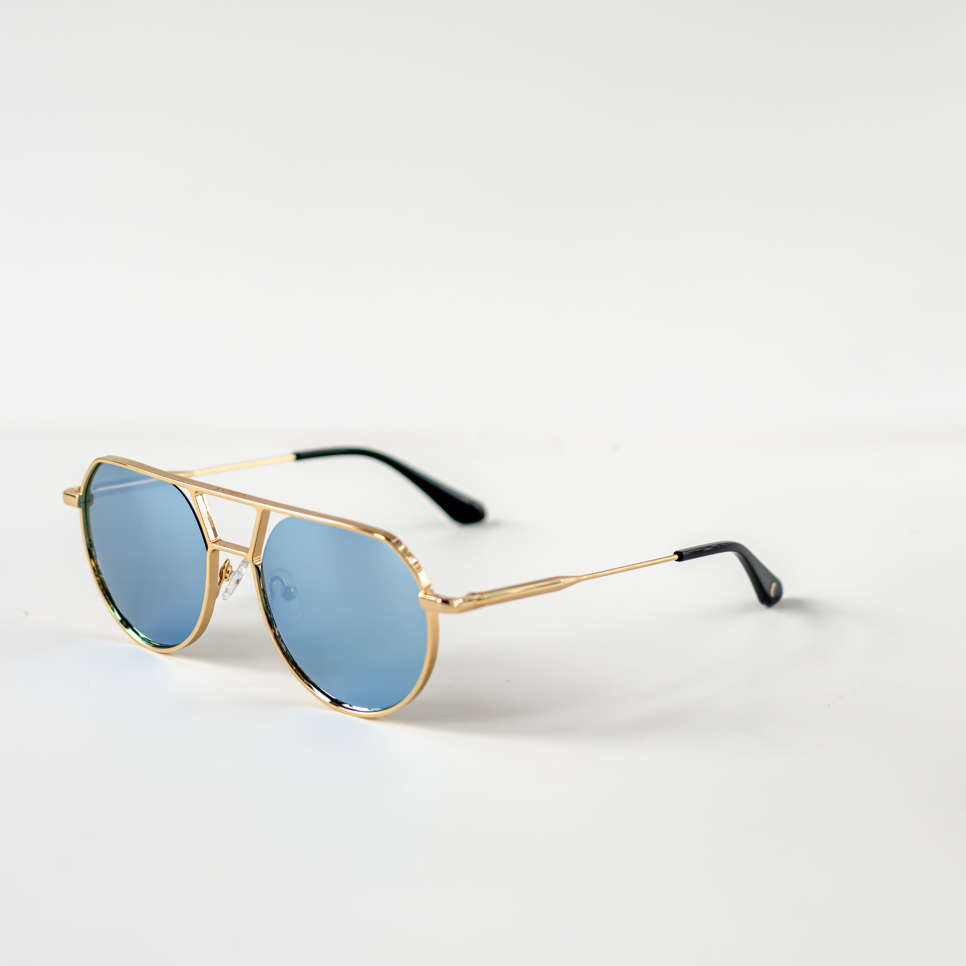 Enzo | Gold / Blue Mirrored Lense