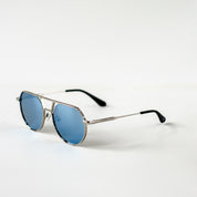 Enzo | Silver / Blue Mirrored Lense