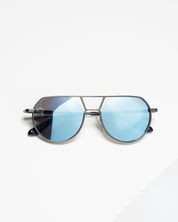 Enzo | Gun Metal / Blue Mirrored Lense