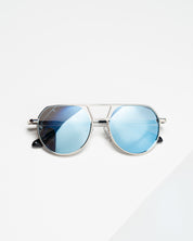 Enzo | Silver / Blue Mirrored Lense